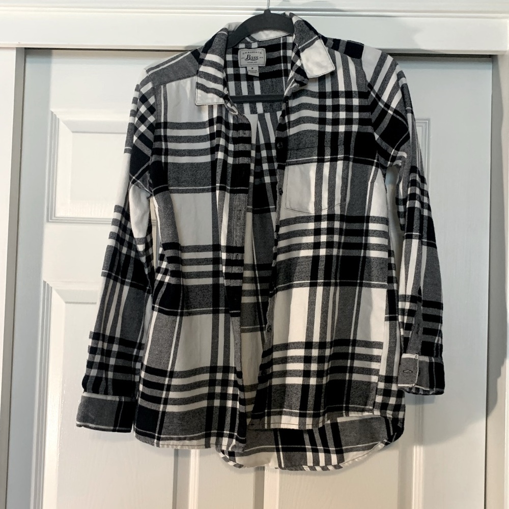Bass black and white flannel